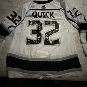 Los Angeles Kings team autograph Adidas White #32 Autographed Hockey Jersey